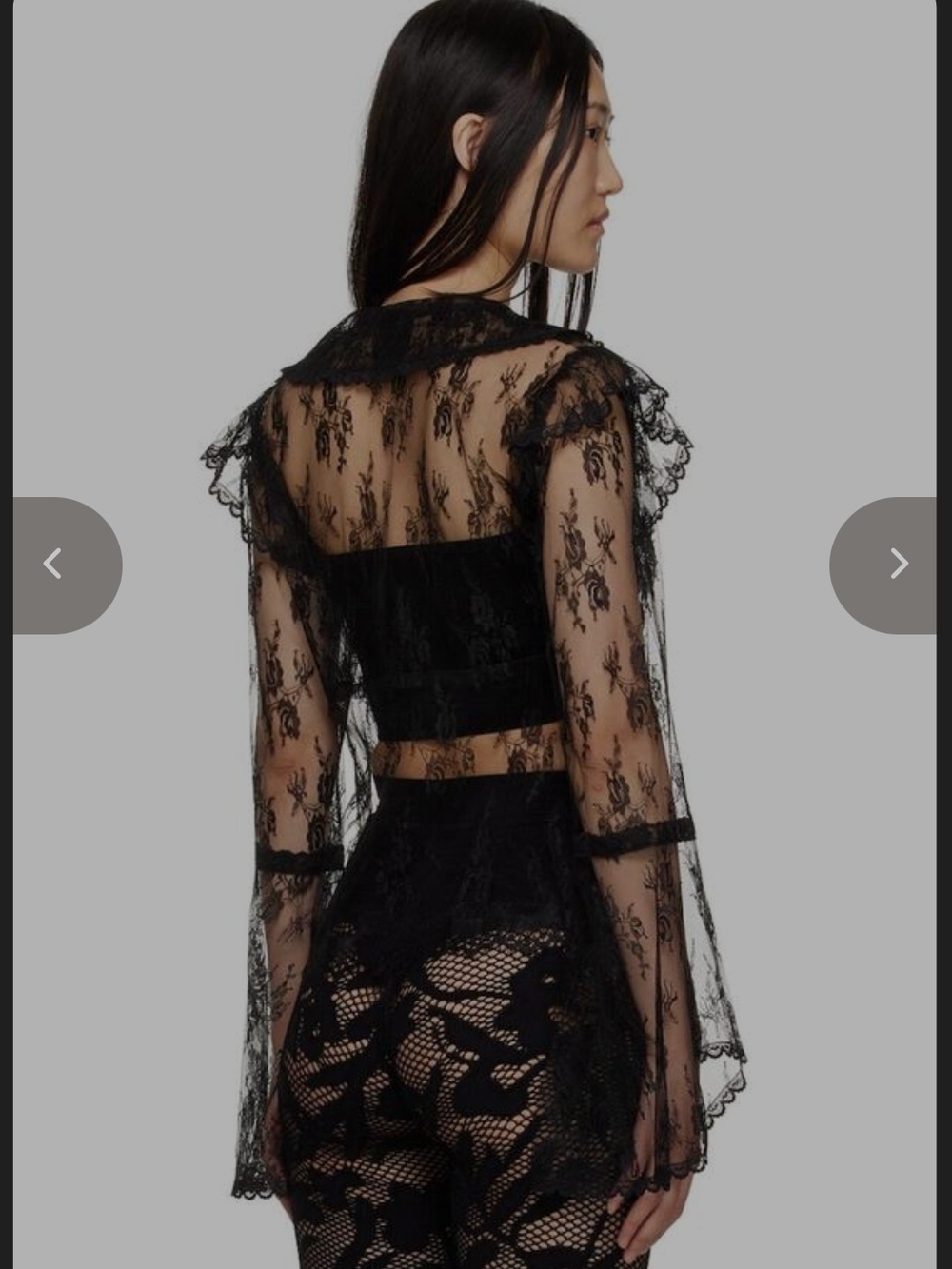 Anna SUI Sheer Black Lace Peplum Top SIZE 10 - Picture 3 of 5